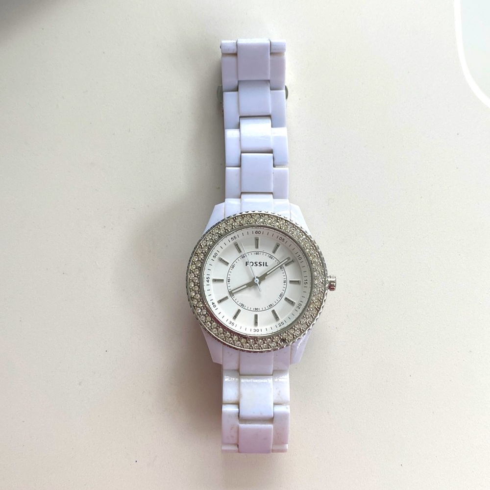 Fossil Ladies Watch with white band